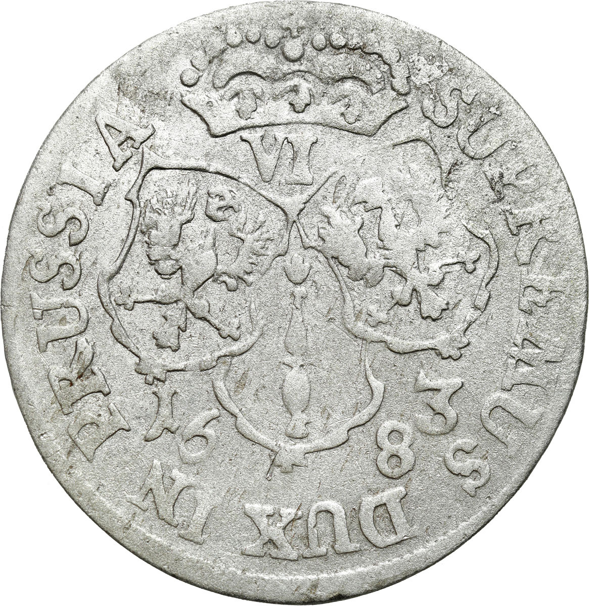Niemcy, Prusy. Fryderyk Wilhelm (1640-1688). Szóstak (6 groszy) 1683, Królewiec